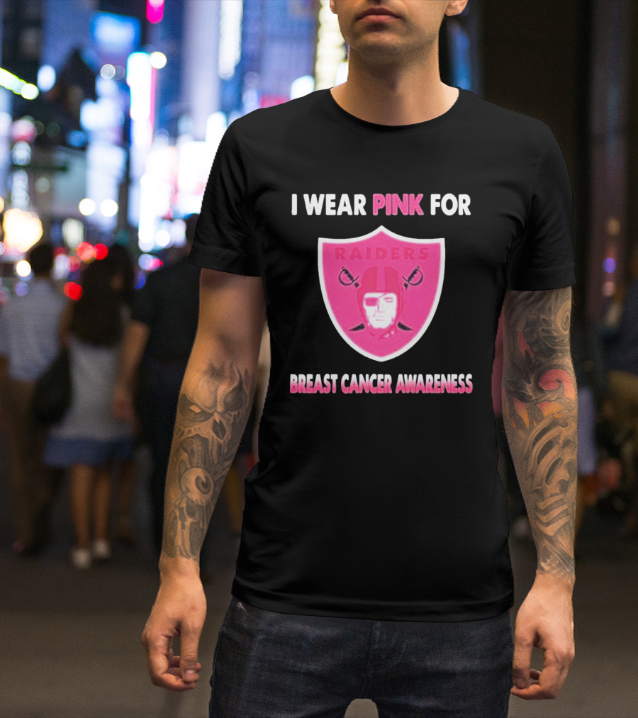 Las Vegas Raiders I Wear Pink For Breast Cancer Awareness T-Shirt