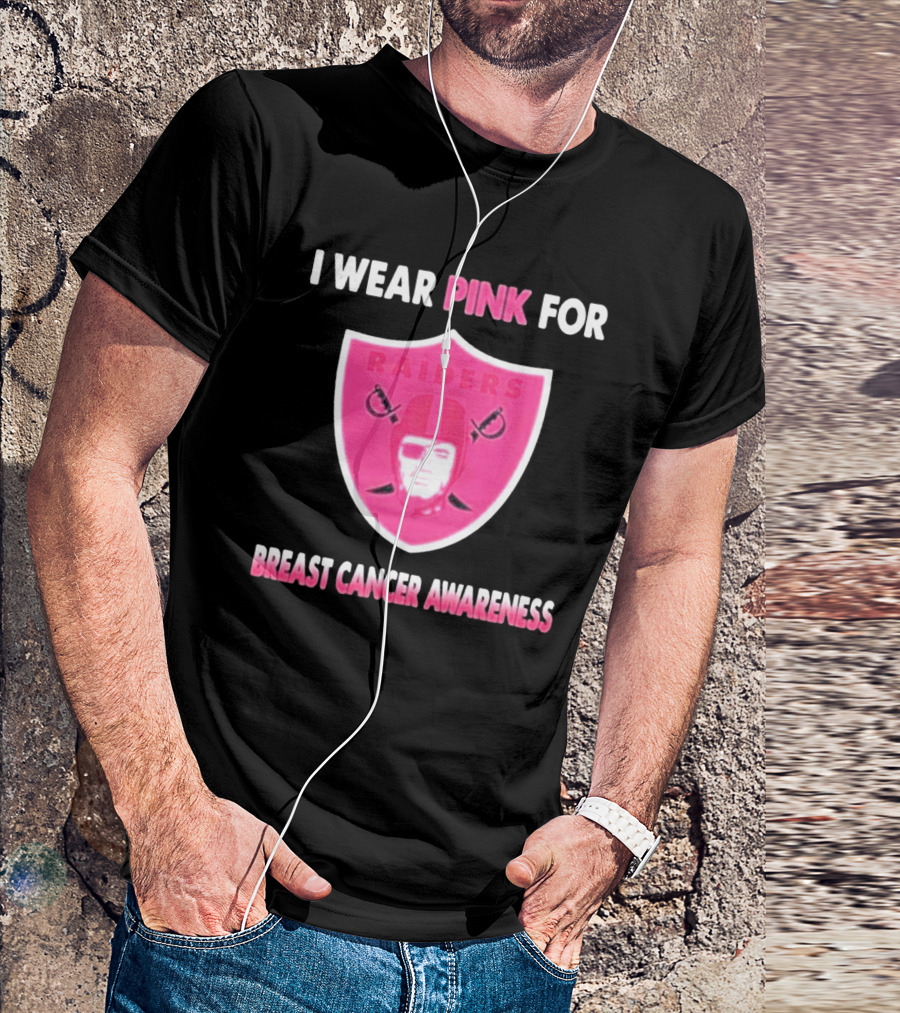 Las Vegas Raiders I Wear Pink For Breast Cancer Awareness T-Shirt