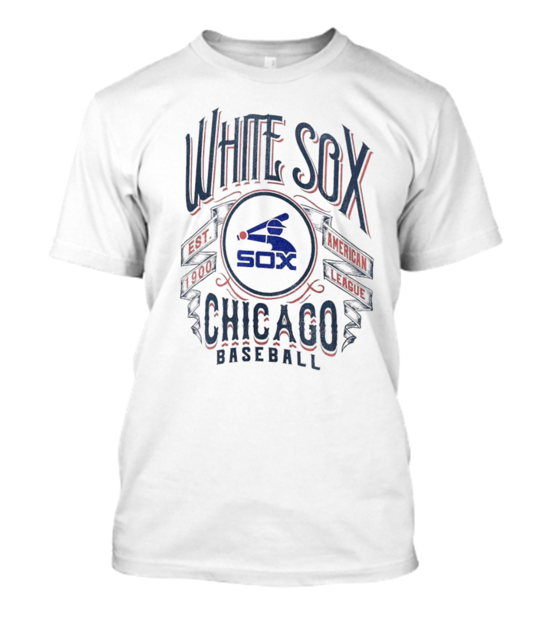 Chicago White Sox Rucker Collection Distressed Rock Est 1900 American League Baseball T-Shirt
