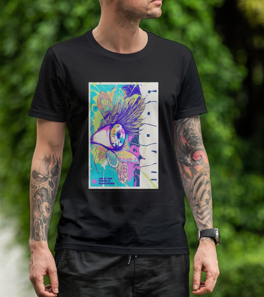 Goose June 21 Chicago Riviera Theatre Psychedelic Feather T-Shirt