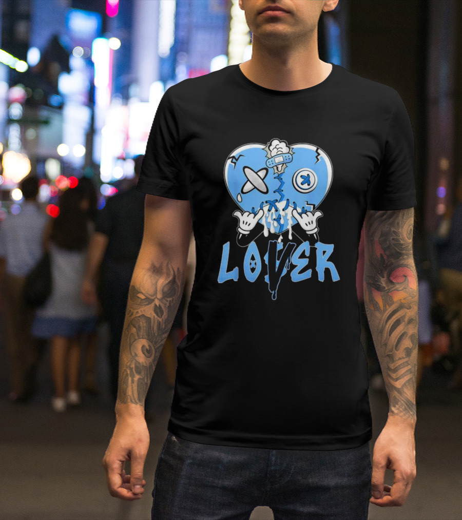 Racer Blue 5s Lover Heart With Loss And Repair Symbolism T-Shirt