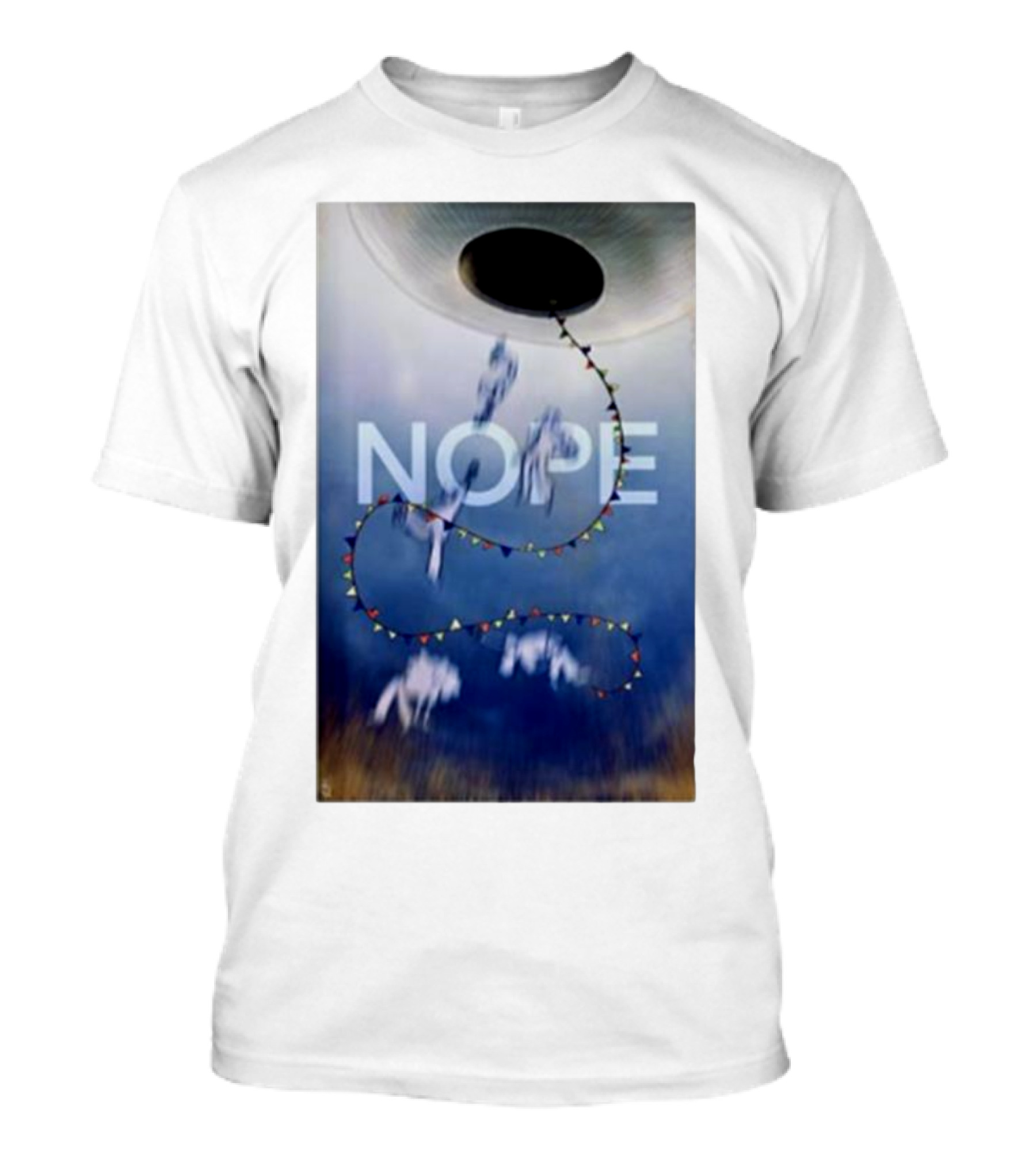 Nope Movie Poster UFO And Horses With Light String T-Shirt