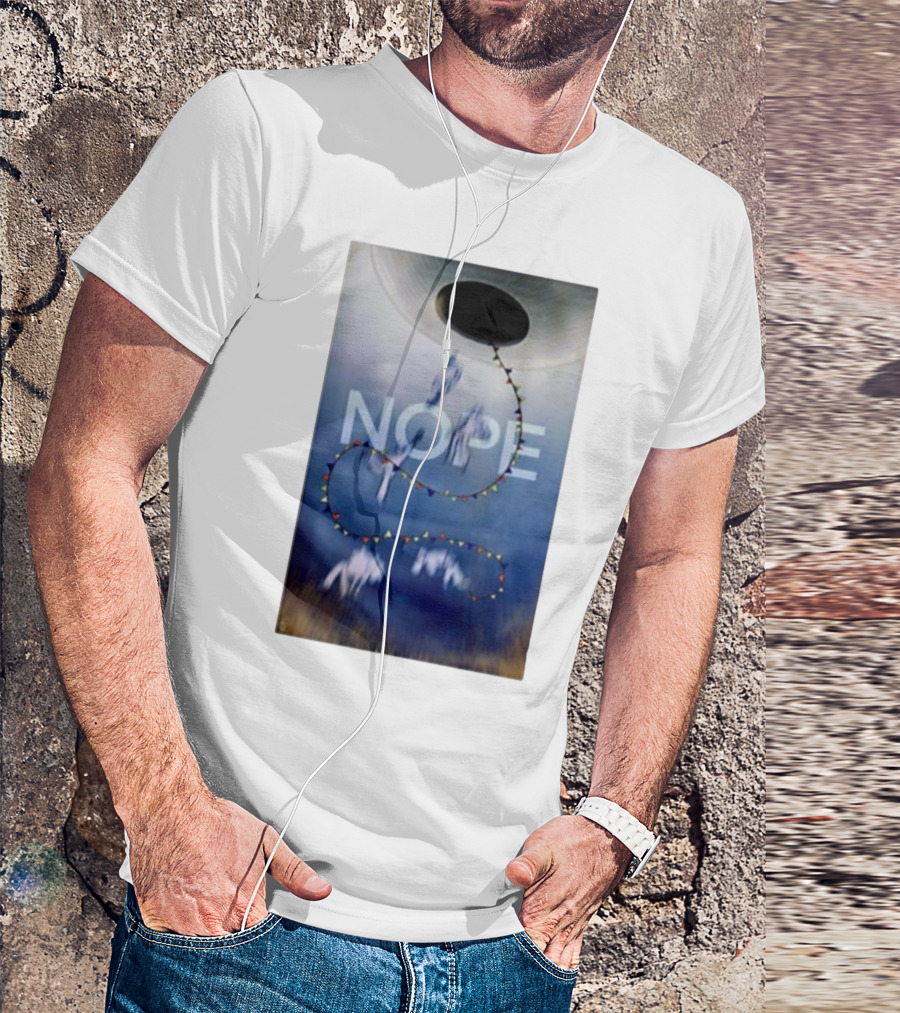 Nope Movie Poster UFO And Horses With Light String T-Shirt
