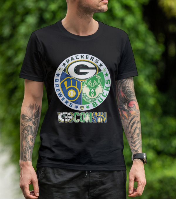 Packers Brewers Milwaukee Bucks Wisconsin T-Shirt