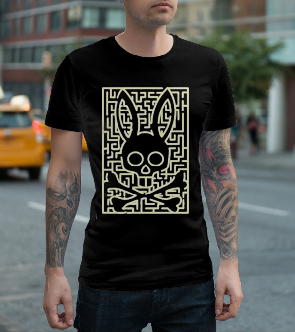 Psycho Bunny Pisani Skull Crossbones Maze T-Shirt