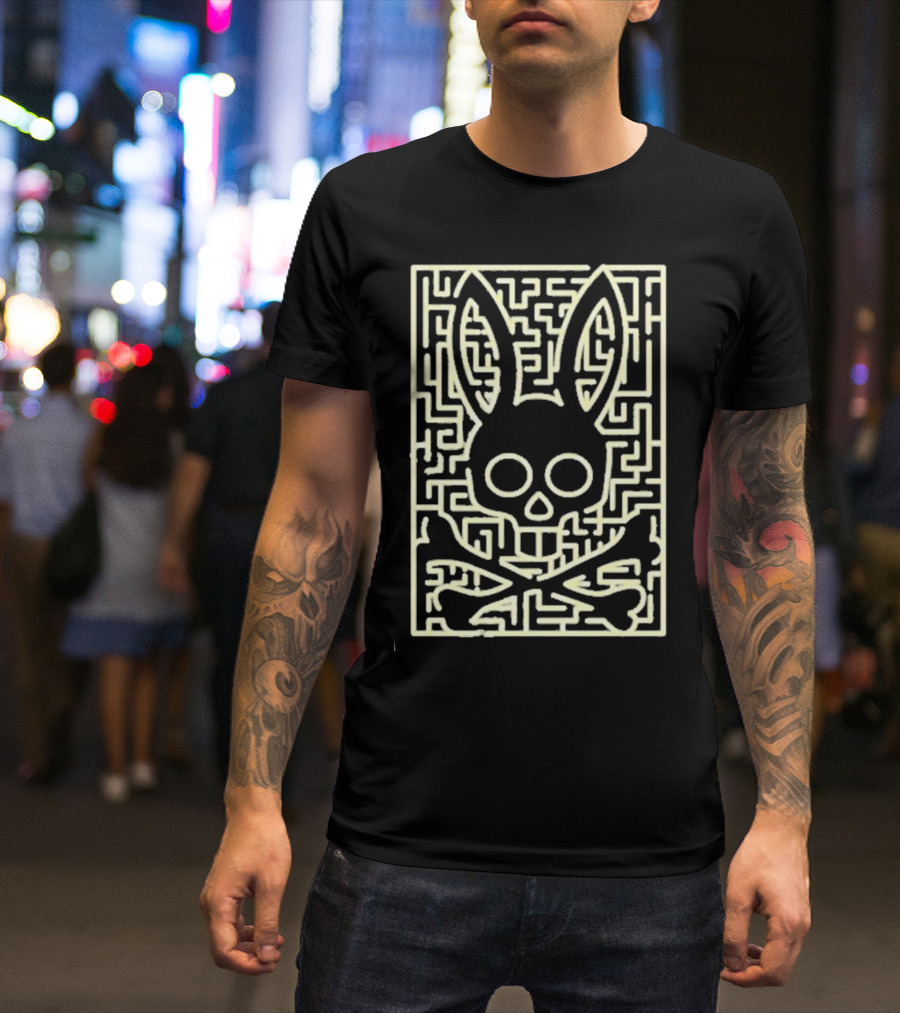 Psycho Bunny Pisani Skull Crossbones Maze T-Shirt
