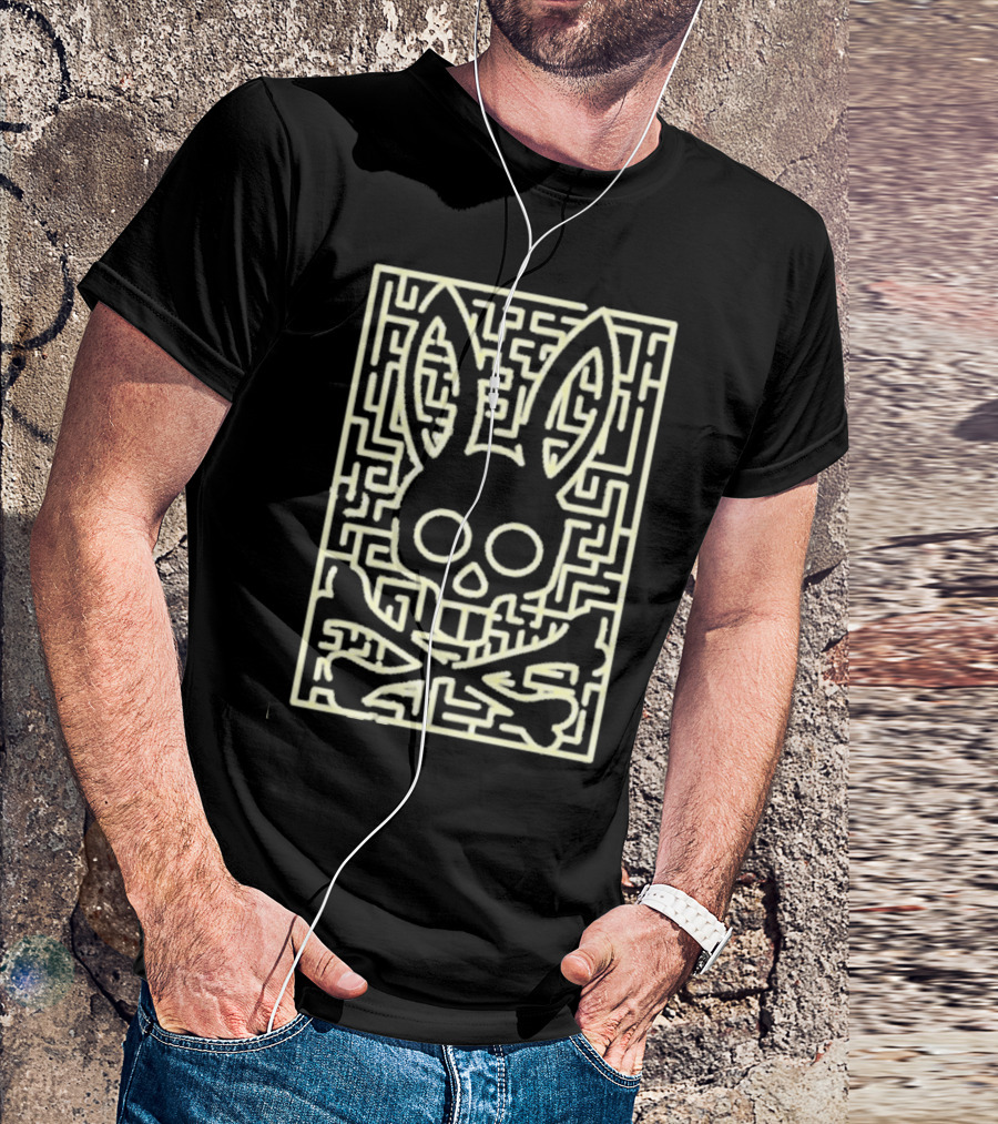 Psycho Bunny Pisani Skull Crossbones Maze T-Shirt