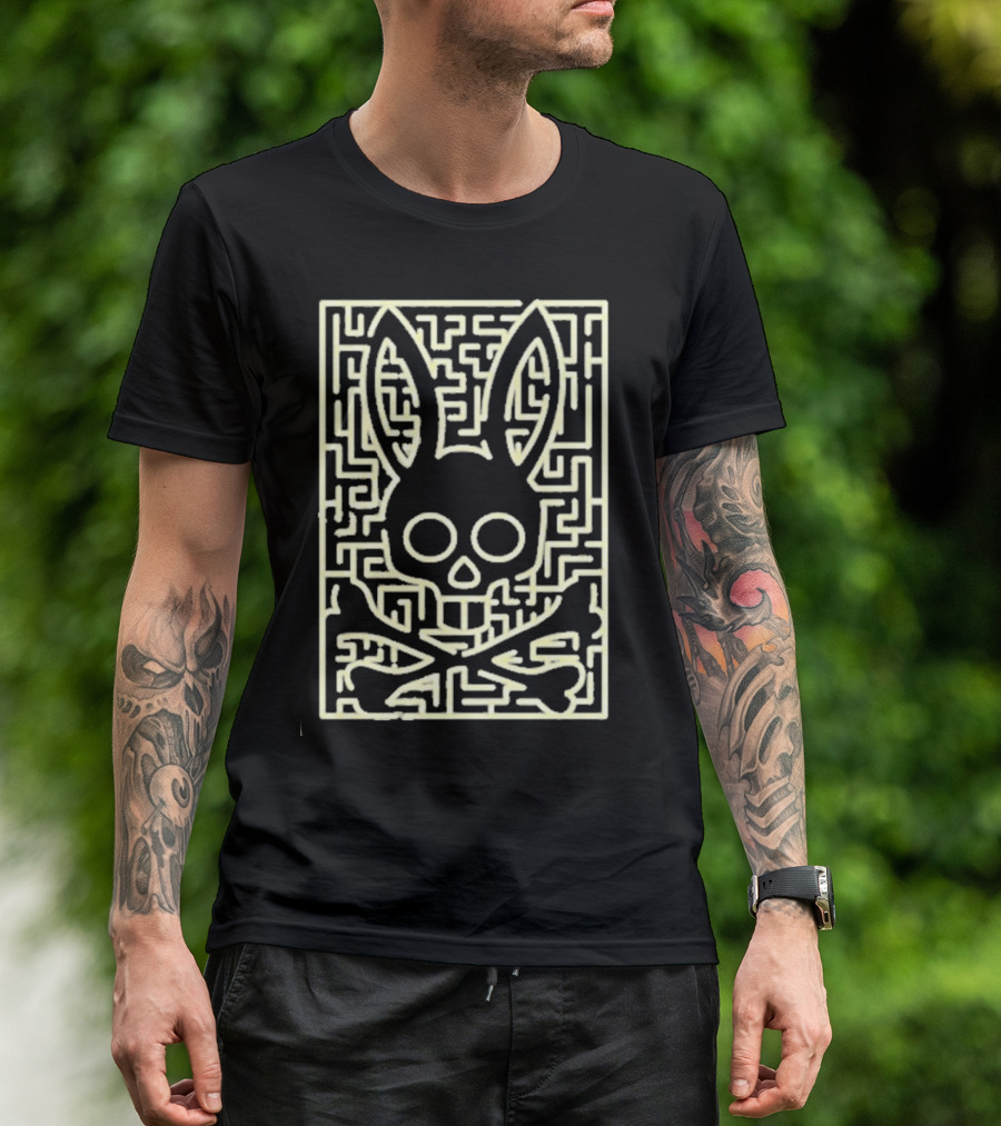 Psycho Bunny Pisani Skull Crossbones Maze T-Shirt
