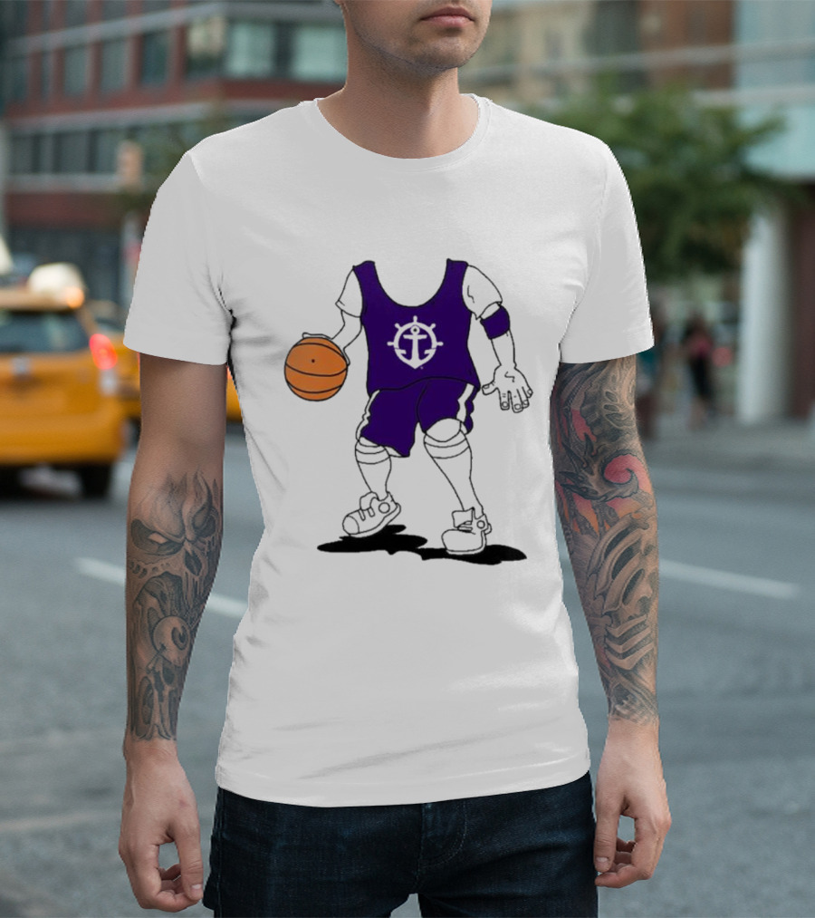 University Of Portland Basketball Player Purple Team T-Shirt