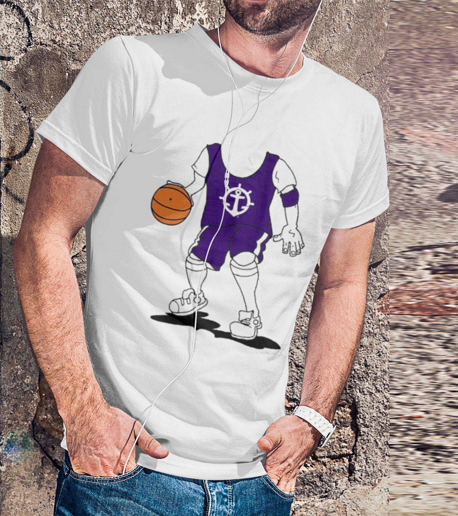 University Of Portland Basketball Player Purple Team T-Shirt