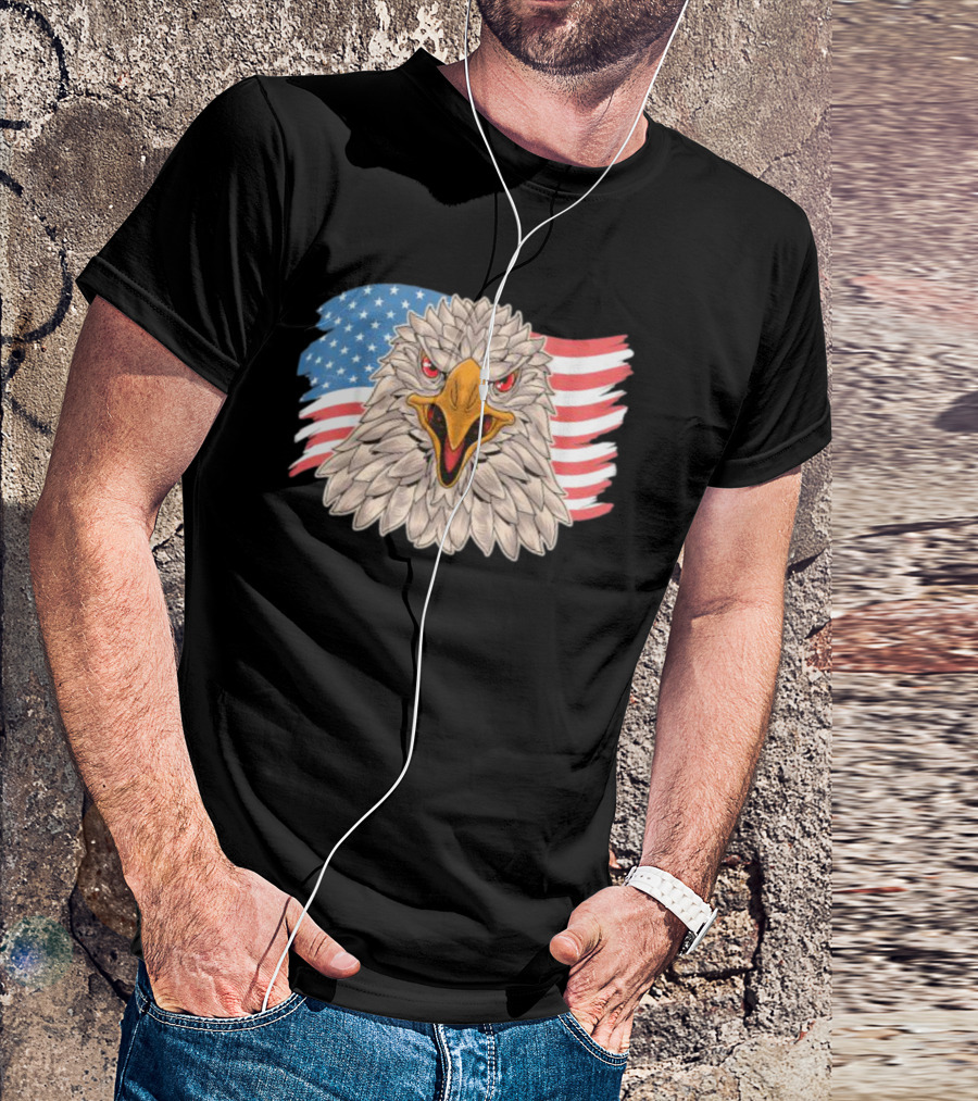 Eagle USA Flag Patriotic Veteran 4th Of July T-Shirt