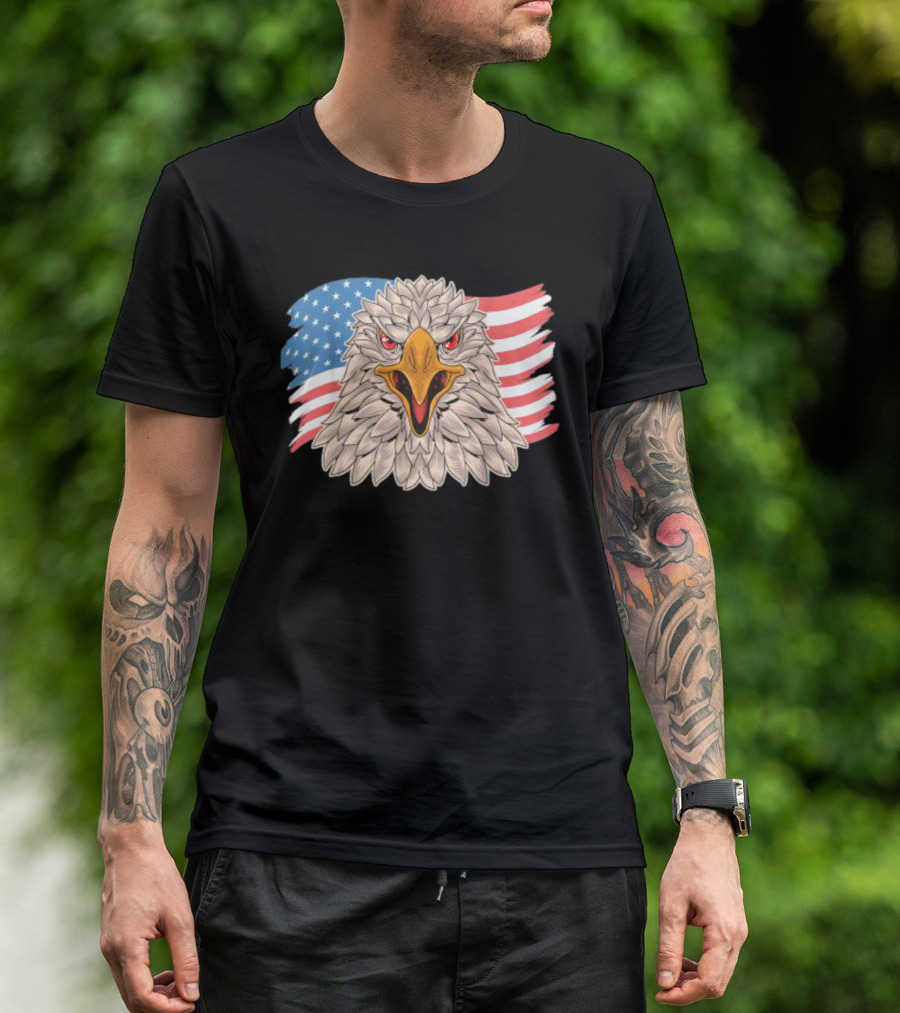 Eagle USA Flag Patriotic Veteran 4th Of July T-Shirt