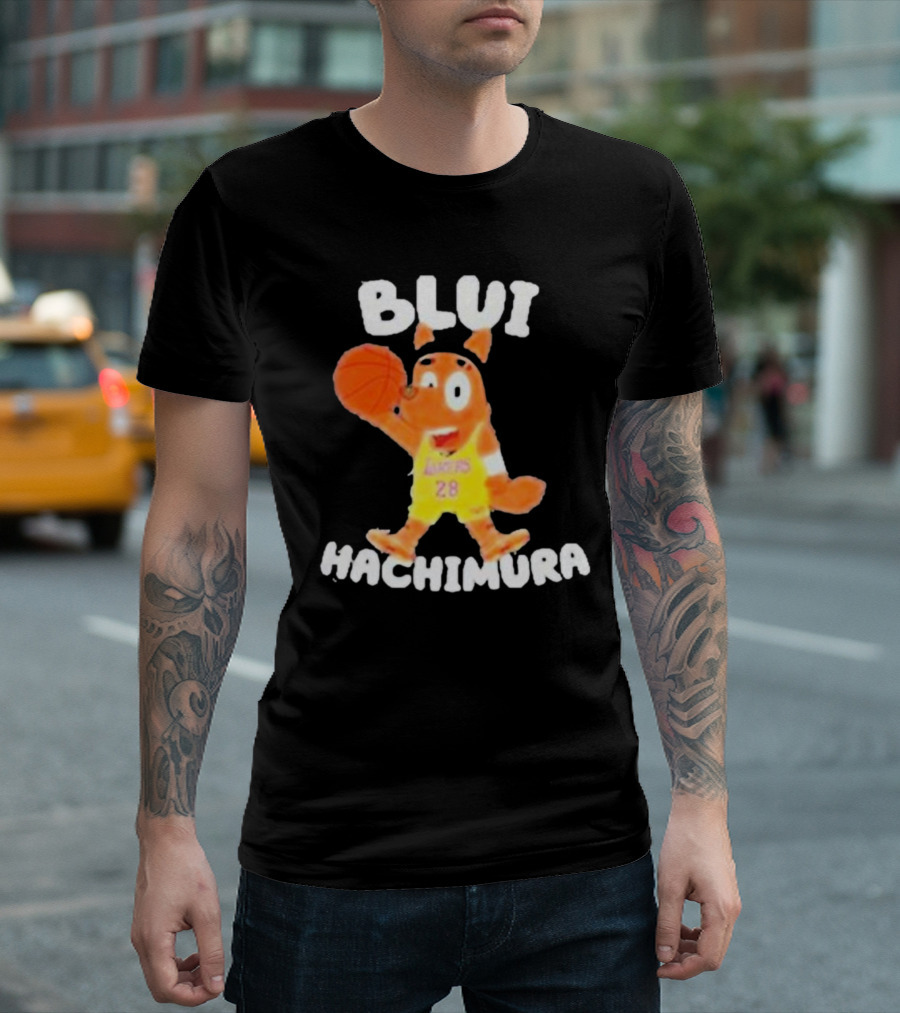 BLUI Hachimura Lakers 28 Basketball Character T-Shirt