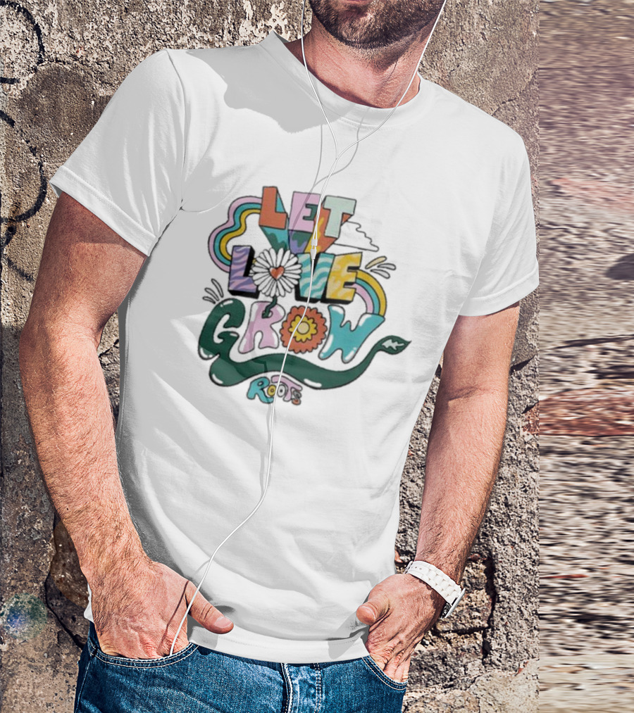 Roots Let Love Grow Pride Rainbow Blossoms T-Shirt