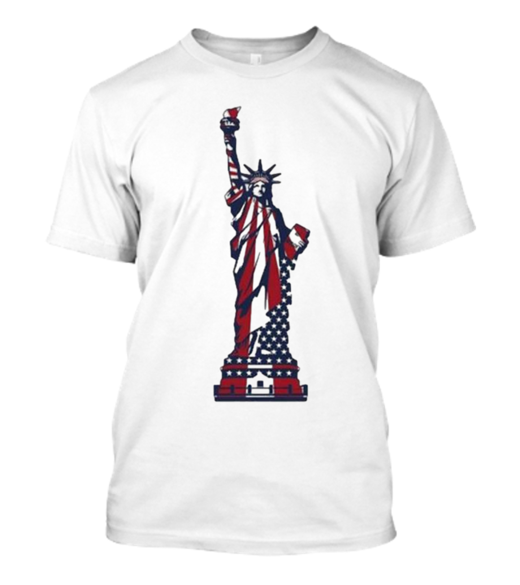 Statue Of Liberty American Flag Stars And Stripes July 4th T-Shirt