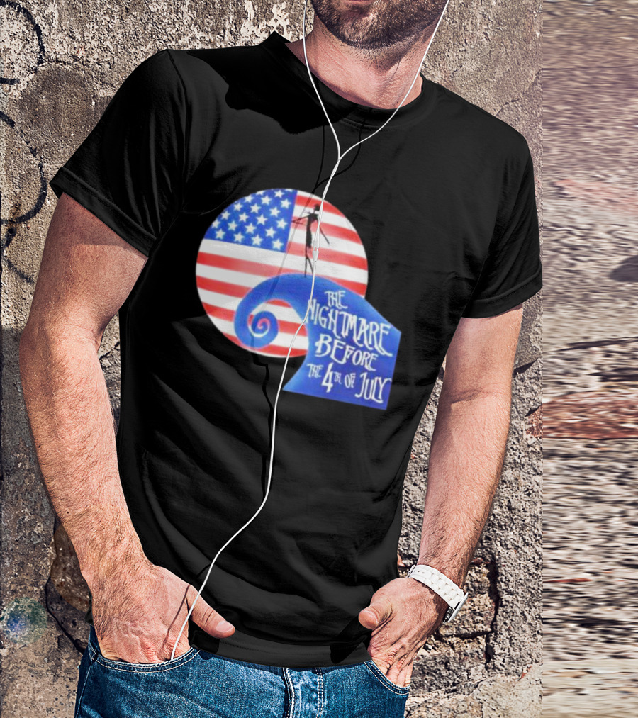 The Nightmare Before The 4th Of July American Flag Spiral T-Shirt