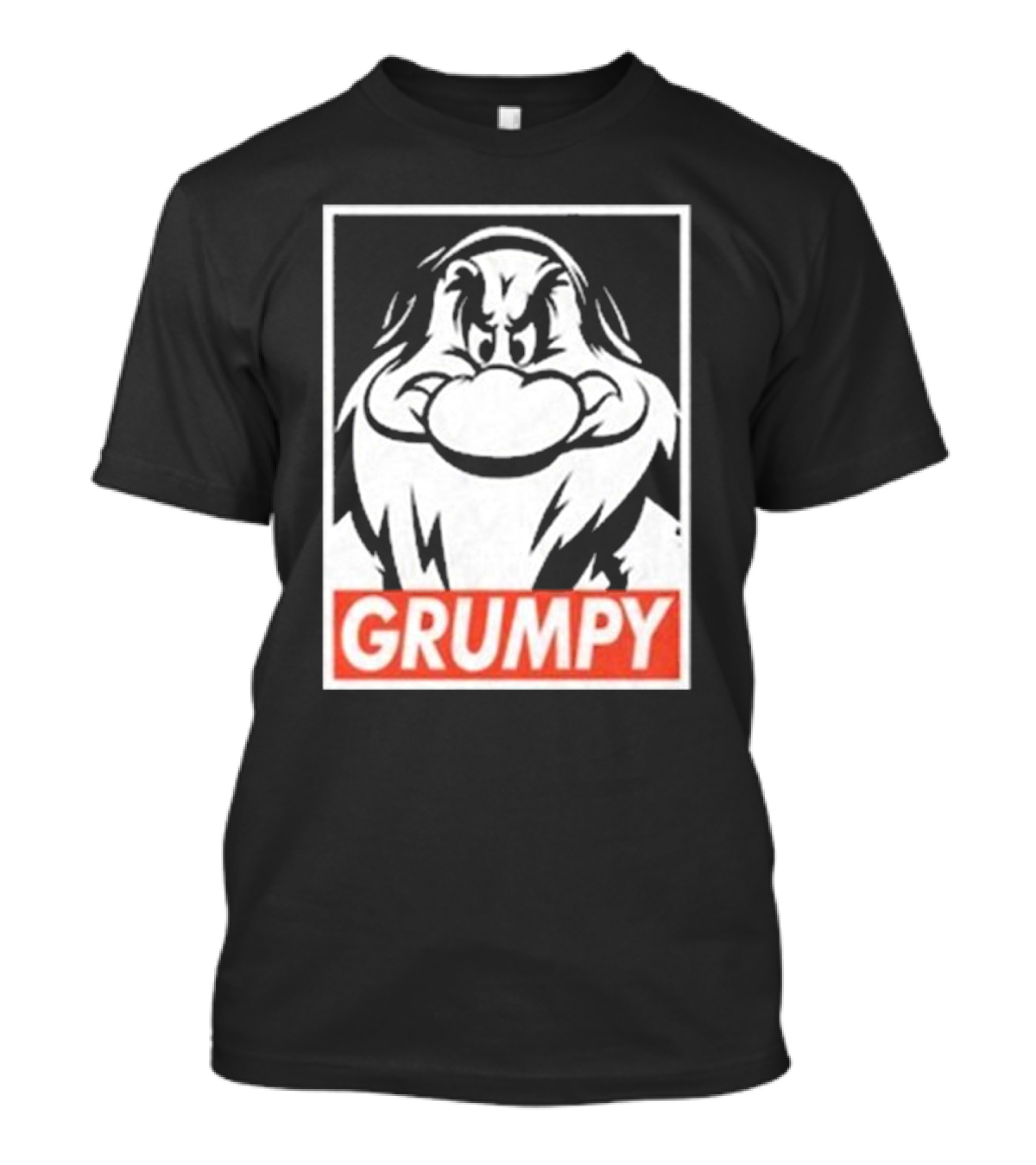 Grumpy Dwarf Cartoon Character Bold Expression T-Shirt