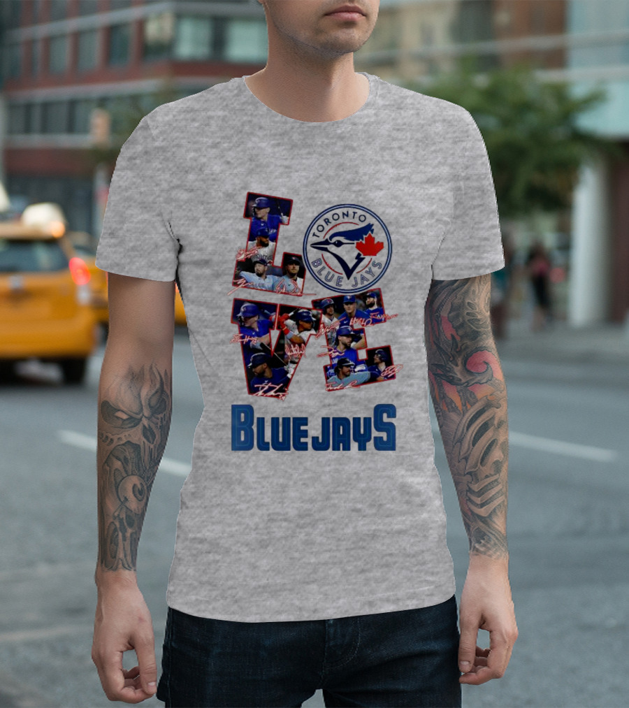 Toronto Blue Jays Love Team Signatures Baseball T-Shirt