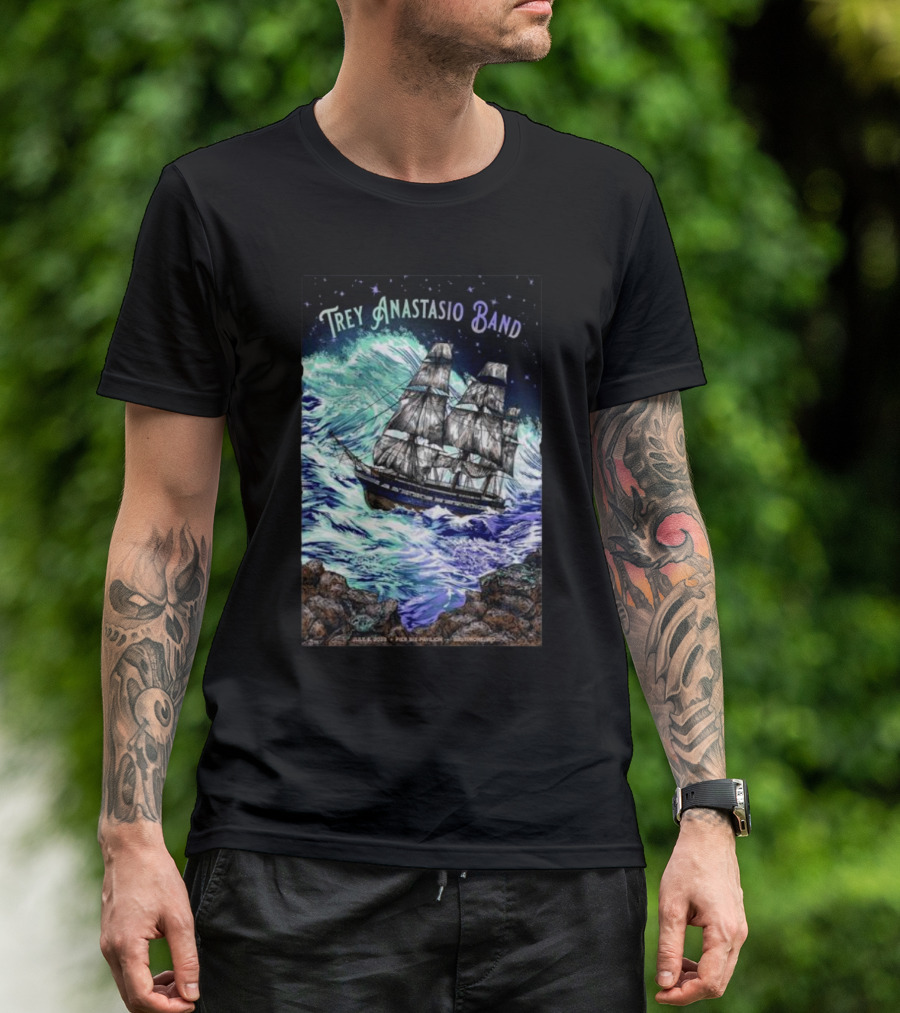 Trey Anastasio Band July 6 Ship In Stormy Sea T-Shirt