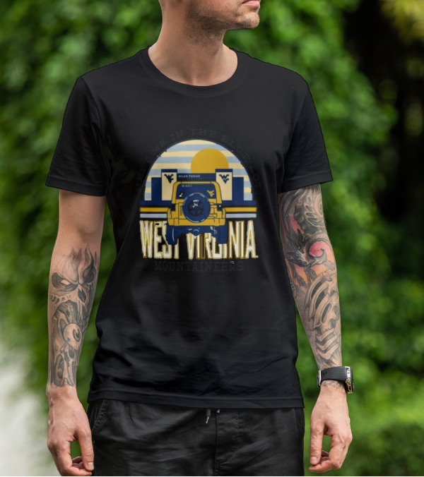 West Virginia Mountaineers Meet Me In The Blue Lot Milan Puskar Stadium Jeep T-Shirt