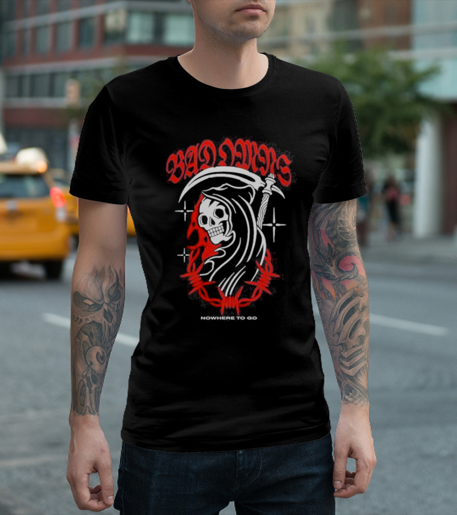 Bad Omens Nowhere To Go Grim Reaper Barbed Wire T-Shirt