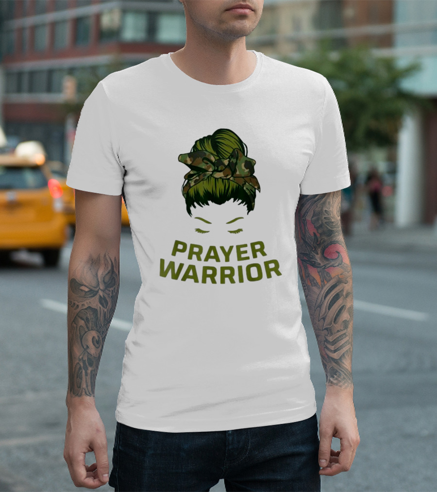 Prayer Warrior Camo Faith God Jesus Christian Women T-Shirt