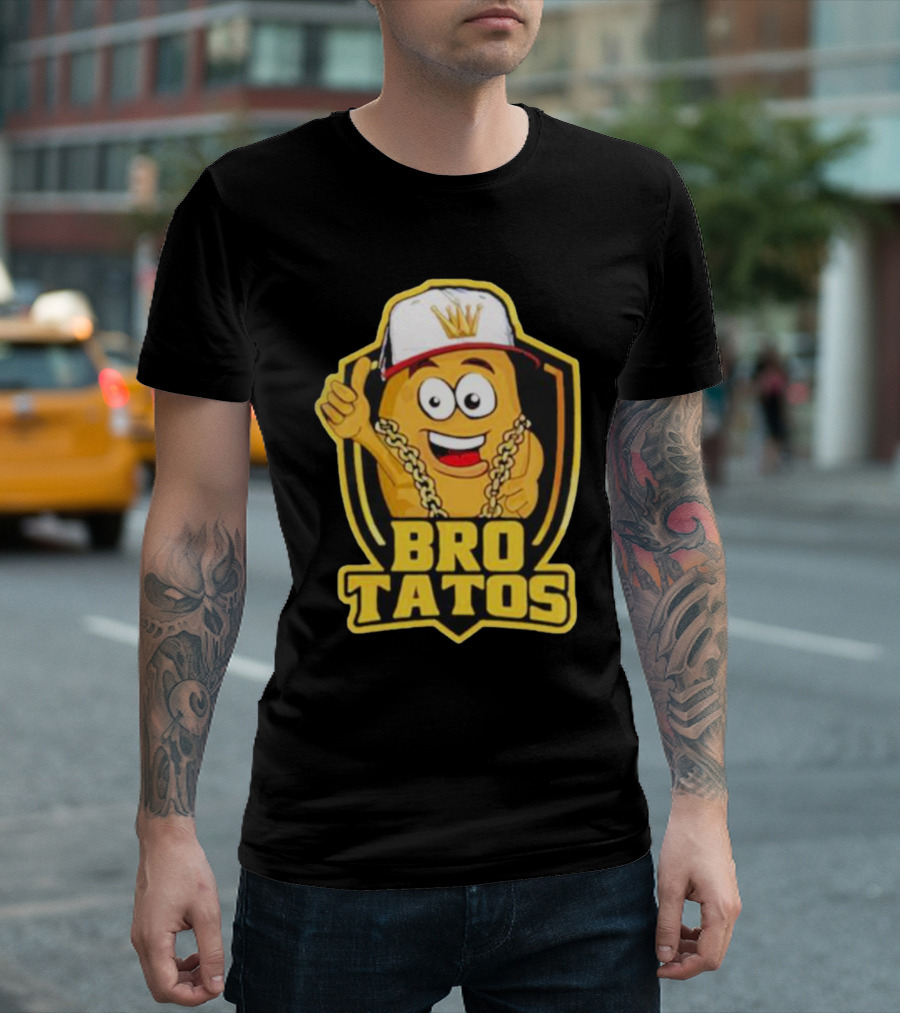 Brotatos Cartoon Potato With Gold Chain And Cap T-Shirt