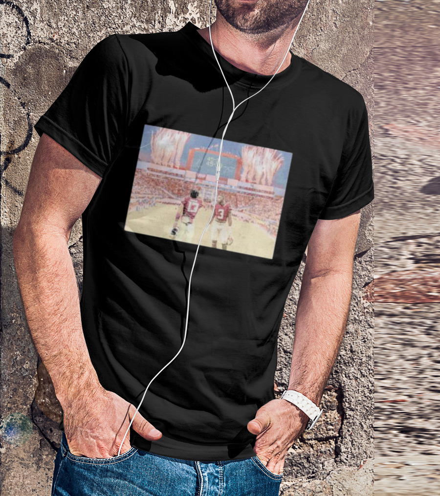 Trey Benson State Champs Collab 45-38 Football Victory Celebration WHT T-Shirt