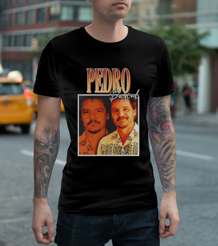 Pedro Pascal Retro 90s Style Vintage Portraits T-Shirt