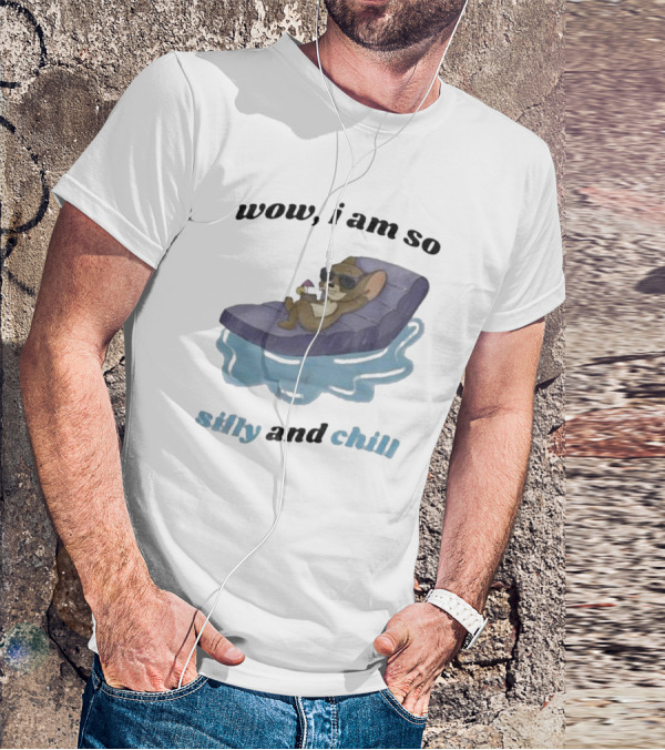 Wow I Am So Silly And Chill Relaxing Sunglasses Pool Float Mouse T-Shirt