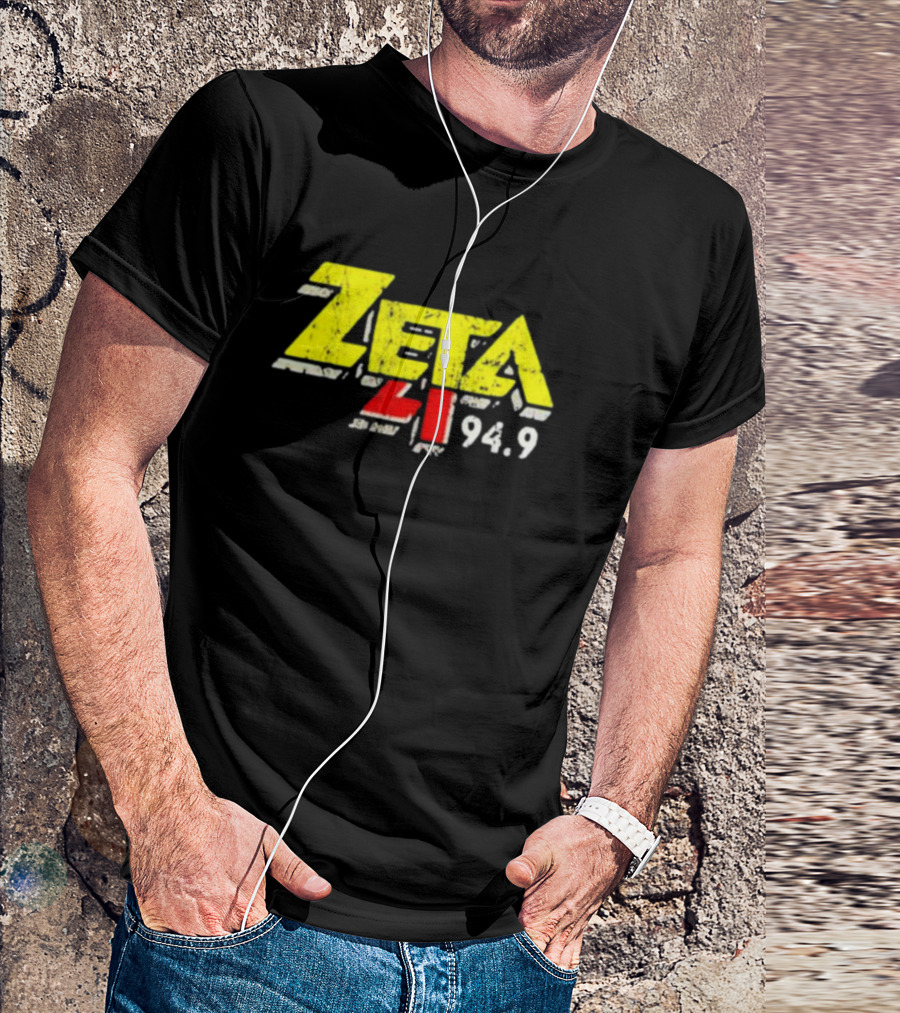 Zeta 41 Radio 94.9 Distressed Yellow T-Shirt