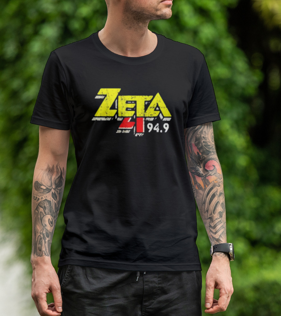 Zeta 41 Radio 94.9 Distressed Yellow T-Shirt