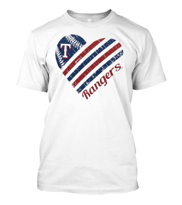 Texas Rangers Heart Design G-III 4Her By Carl Banks T-Shirt