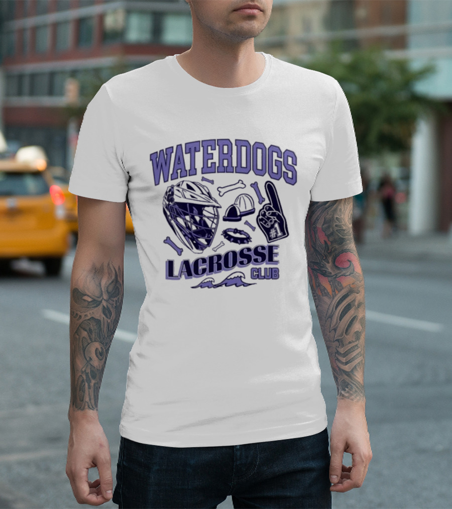 Waterdogs Lacrosse Club Helmet Foam Finger T-Shirt