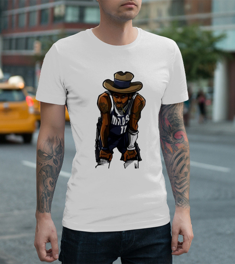 Kyriewrld Merch Cowboy Kai Mavs 11 Basketball Cartoon T-Shirt