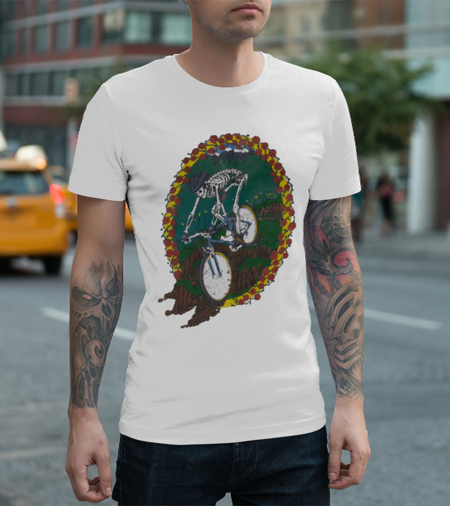Shred Head Activewear Skeleton Biking Cropped T-Shirt