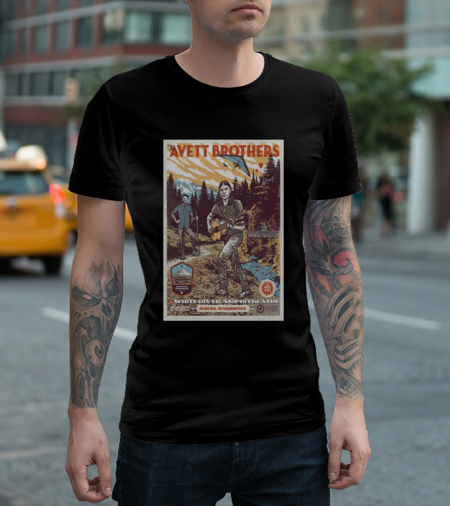 Avett Brothers Live White River Amphitheatre Auburn Washington Event T-Shirt