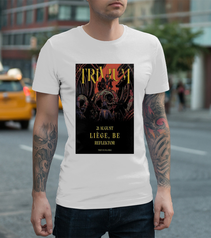 Trivium 21 August Liège BE Reflektor Concert Event T-Shirt
