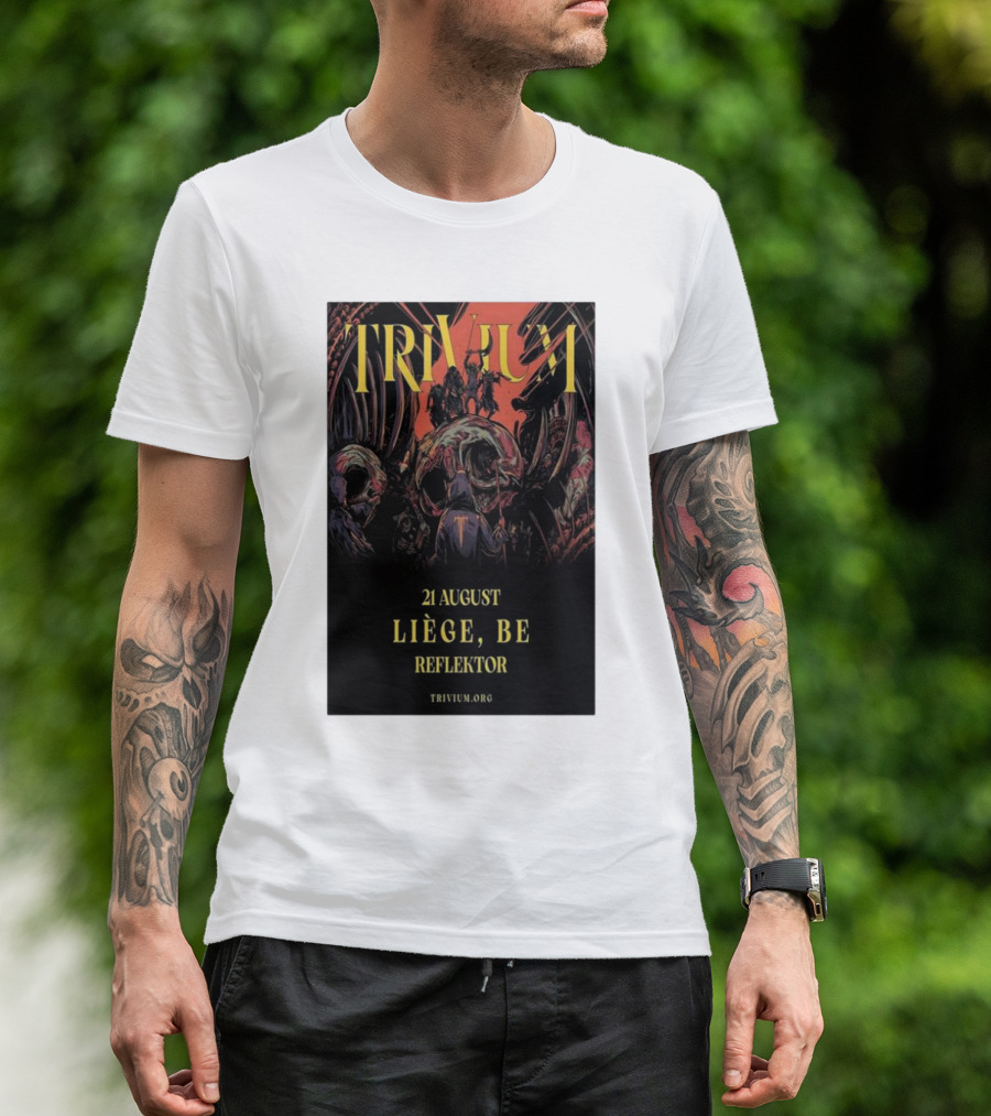 Trivium 21 August Liège BE Reflektor Concert Event T-Shirt