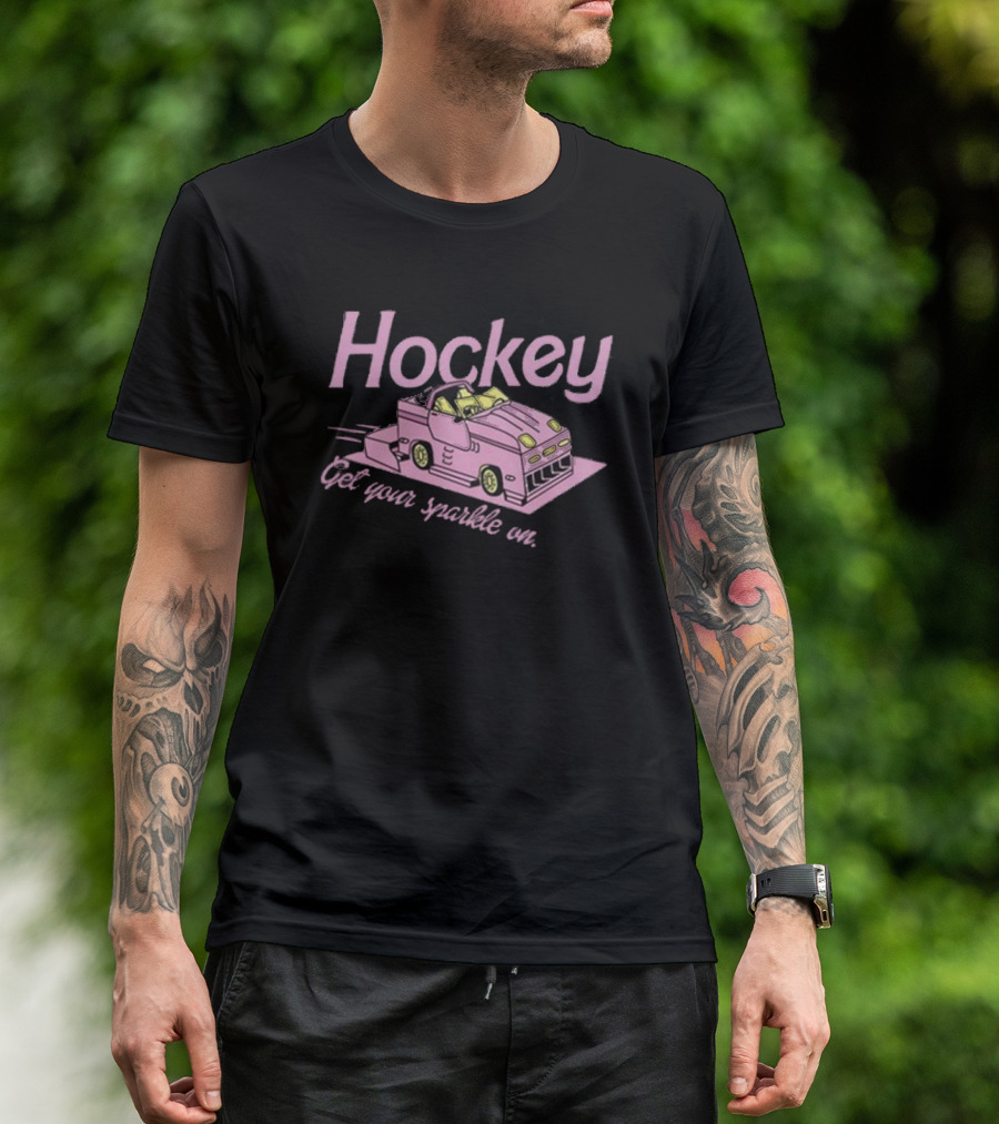 Hockey Get Your Sparkle On Pink Car T-Shirt