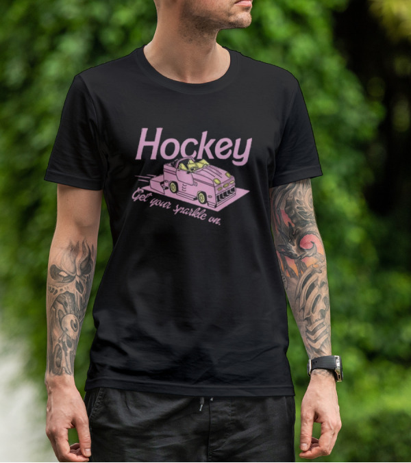 Hockey Get Your Sparkle On Pink Car T-Shirt