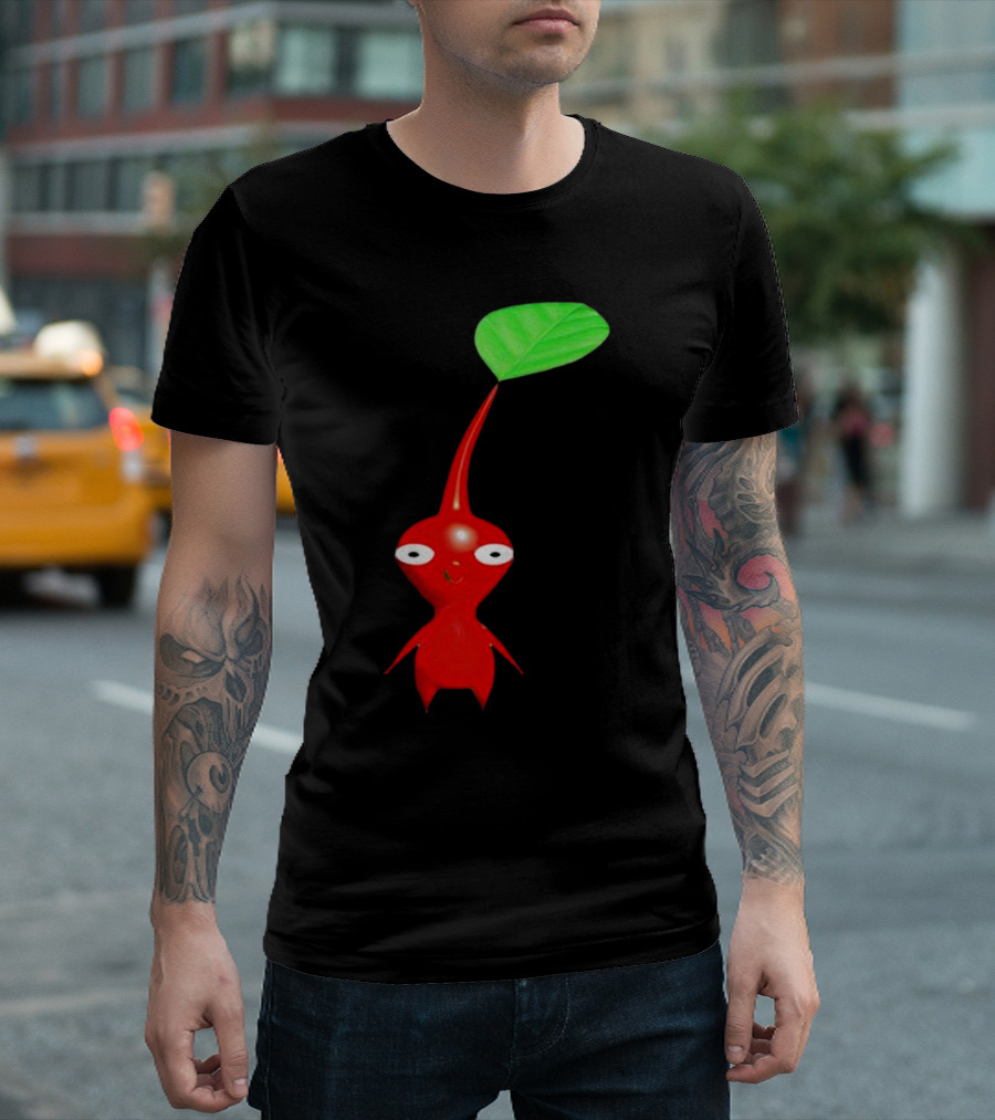 Pikmin Red Pikpik Character with Leaf Stem T-Shirt