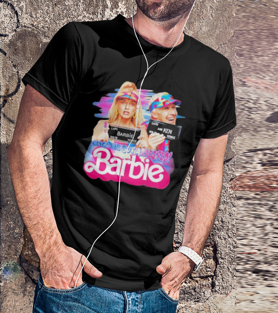 Barbenheimer Barbie And Ken OMG We Got Arrested Venice Mugshot T-Shirt