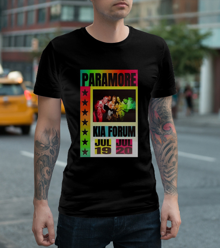 Paramore Kia Forum July 19 20 Starburst Neon Group T-Shirt