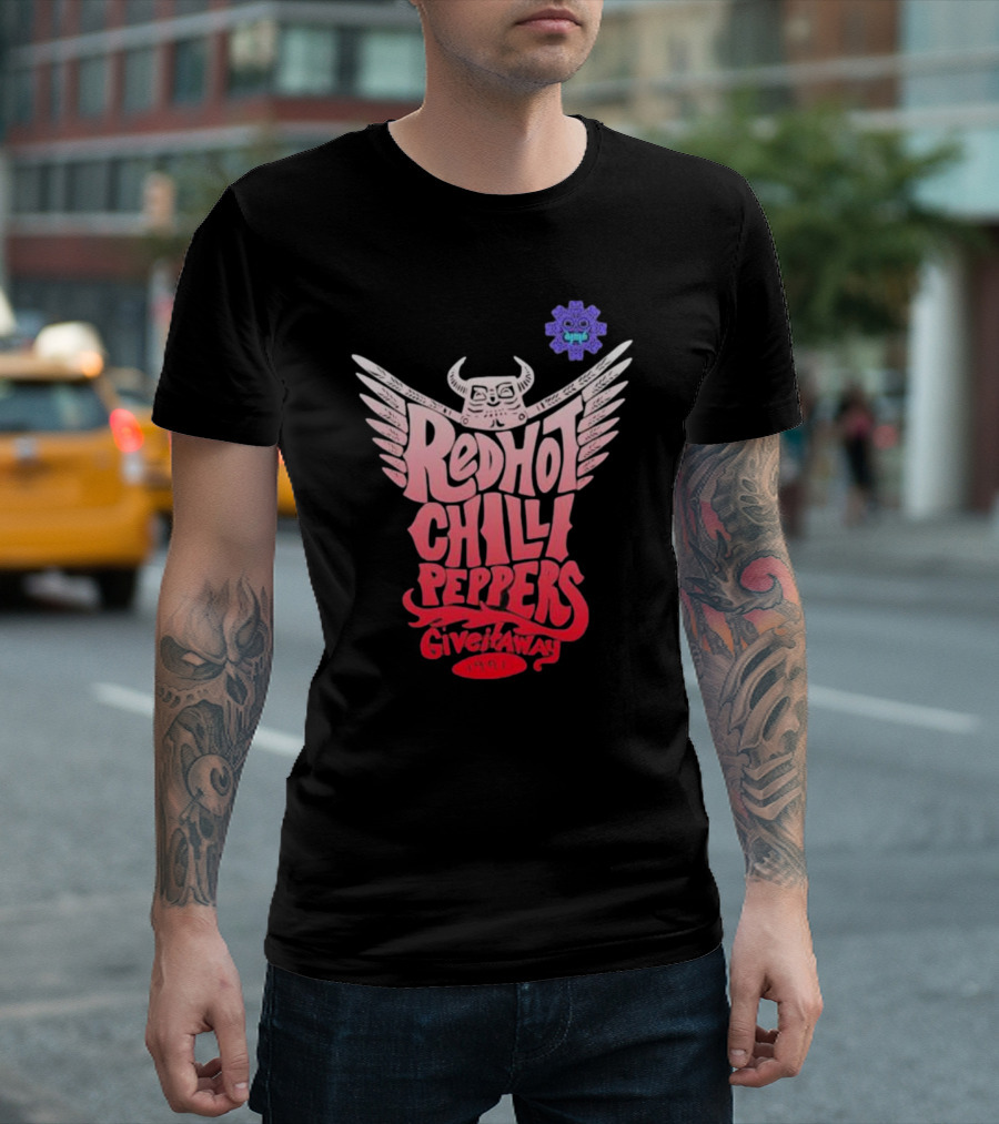 Red Hot Chili Peppers Give It Away 1991 Winged Skull T-Shirt