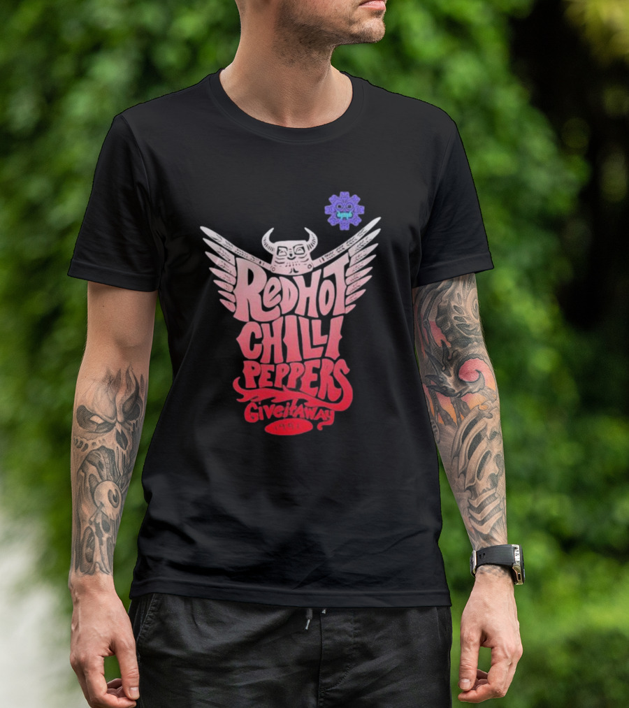 Red Hot Chili Peppers Give It Away 1991 Winged Skull T-Shirt