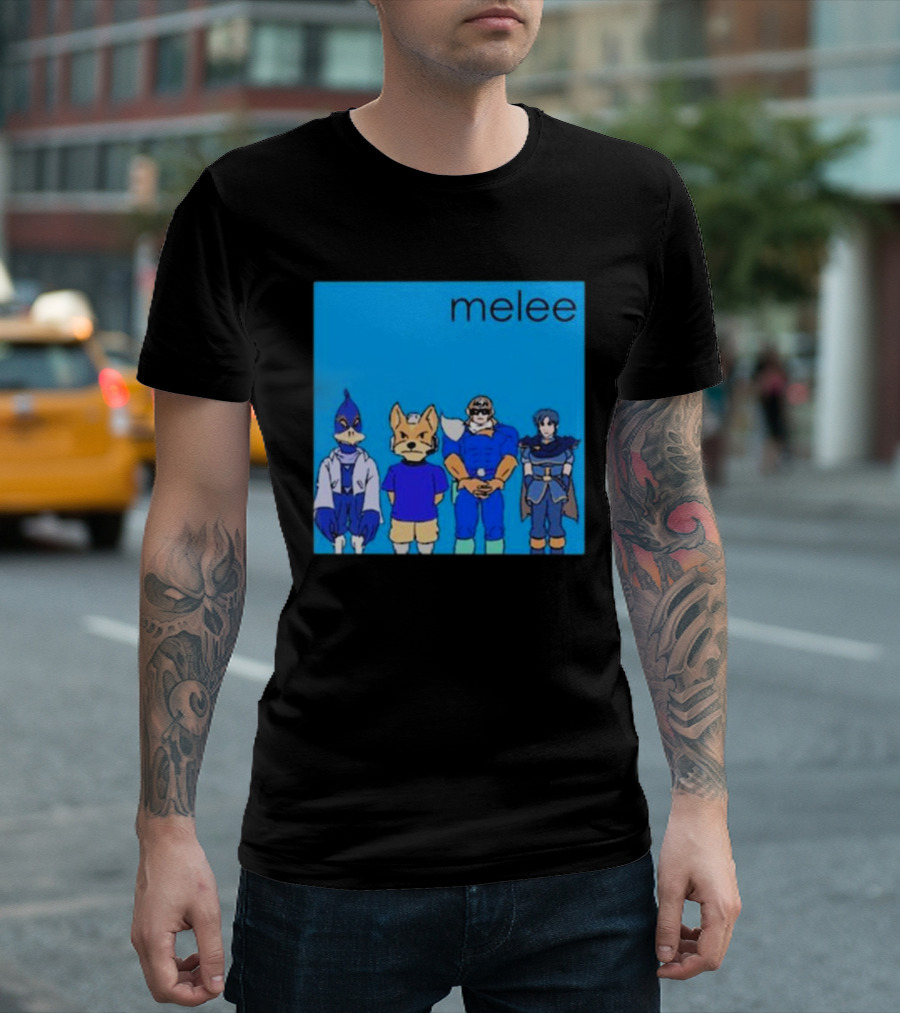 Start GG Shop Melee Blue Album Video Game Characters T-Shirt