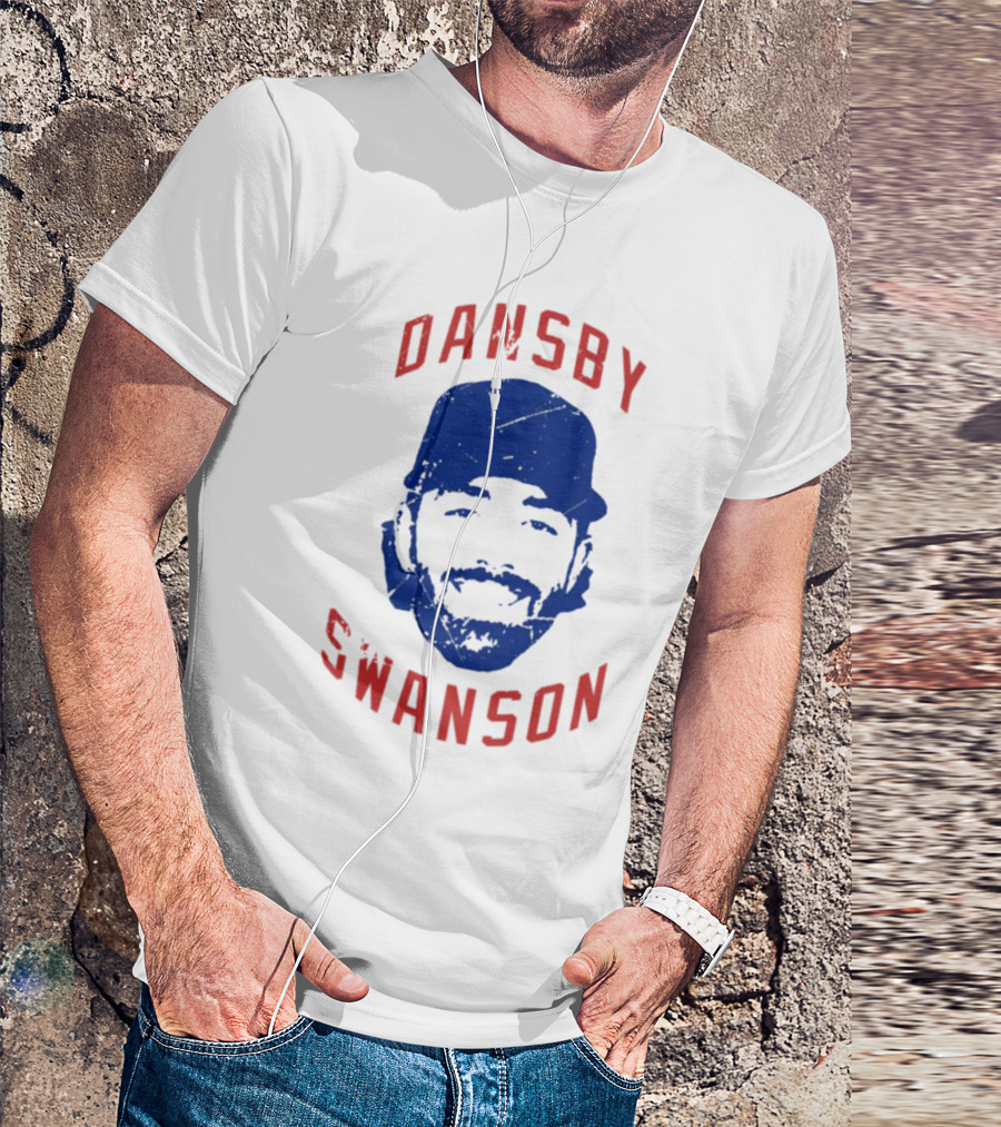 Dansby Swanson Chicago Baseball Portrait Fan T-Shirt