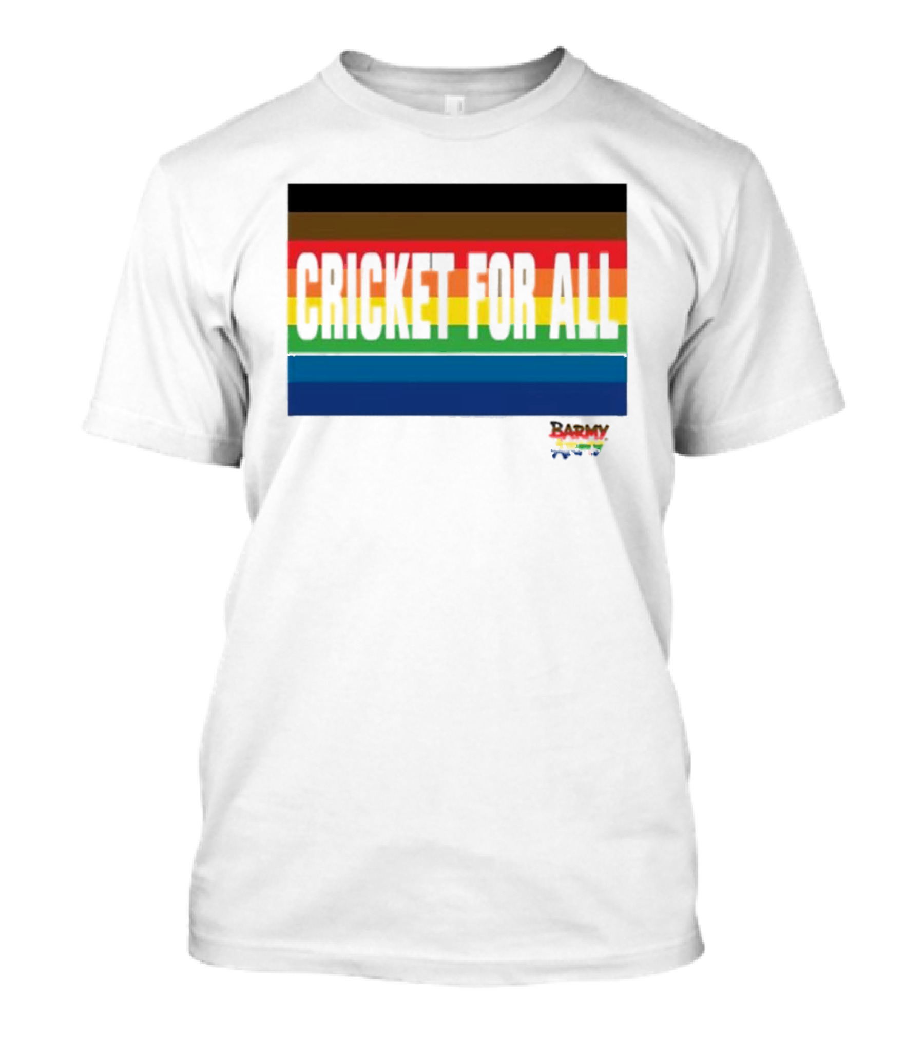 Barmy Army Cricket For All Rainbow Stripes T-Shirt