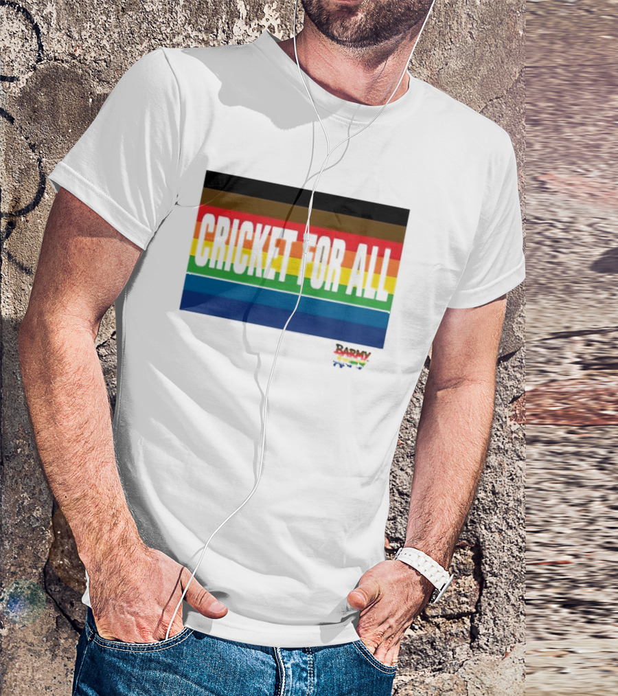 Barmy Army Cricket For All Rainbow Stripes T-Shirt